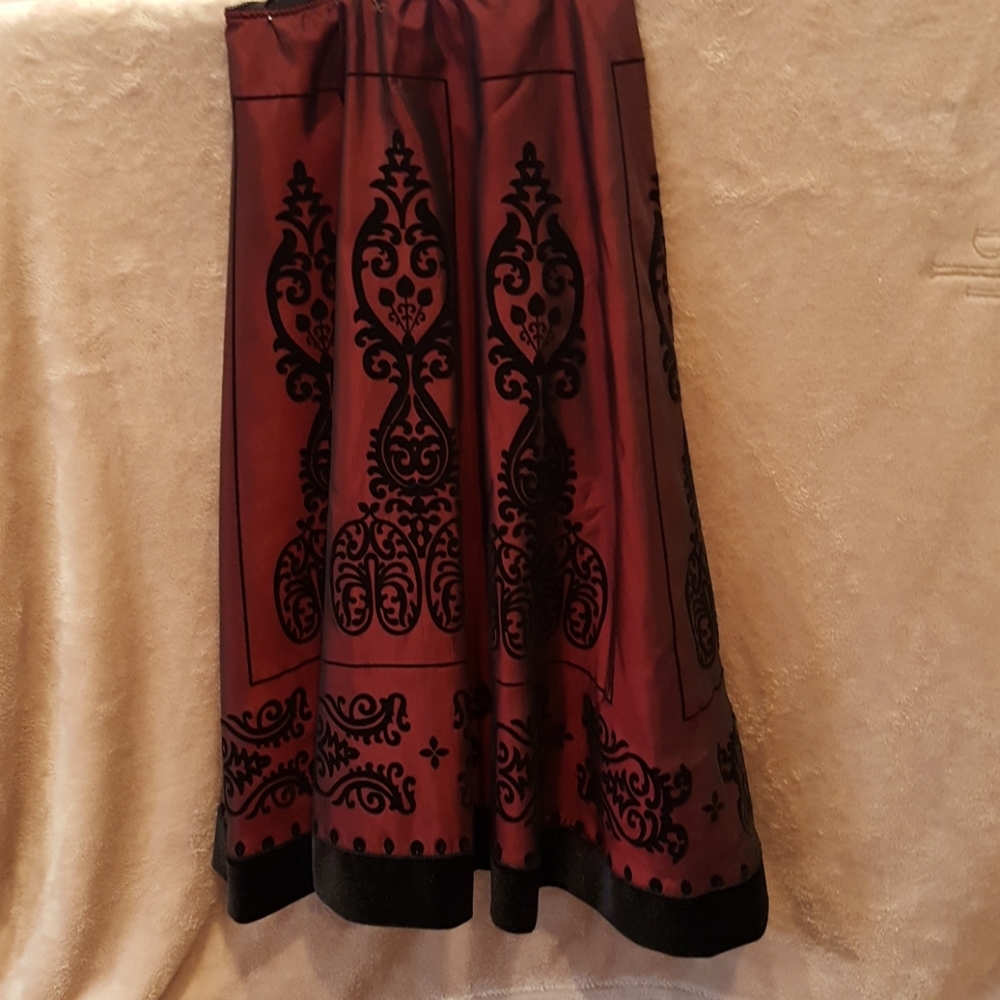 NOT FOR SALE Burgundy and Black Skirt